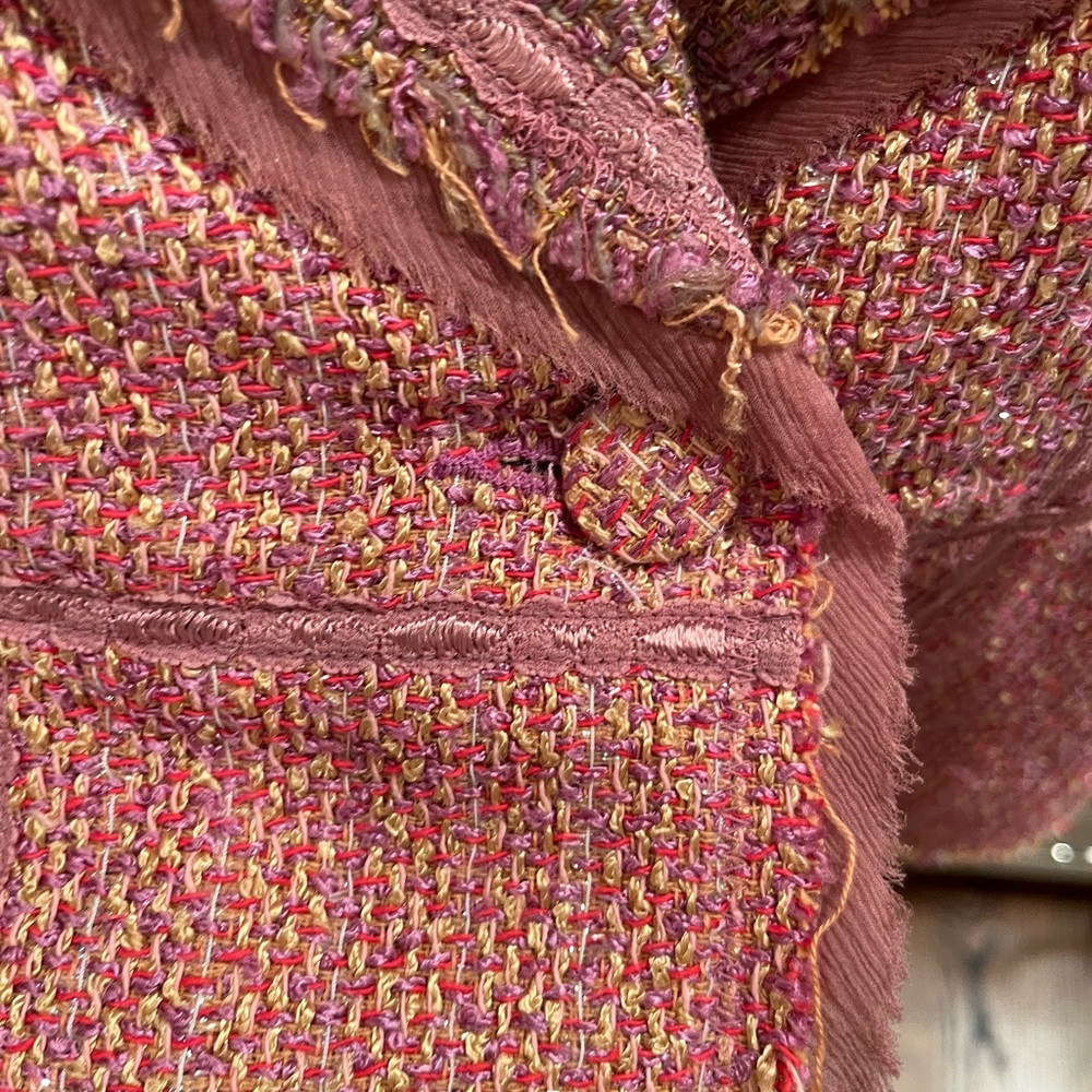 Vintage Chanel-Inspired Woven Blazer View 3